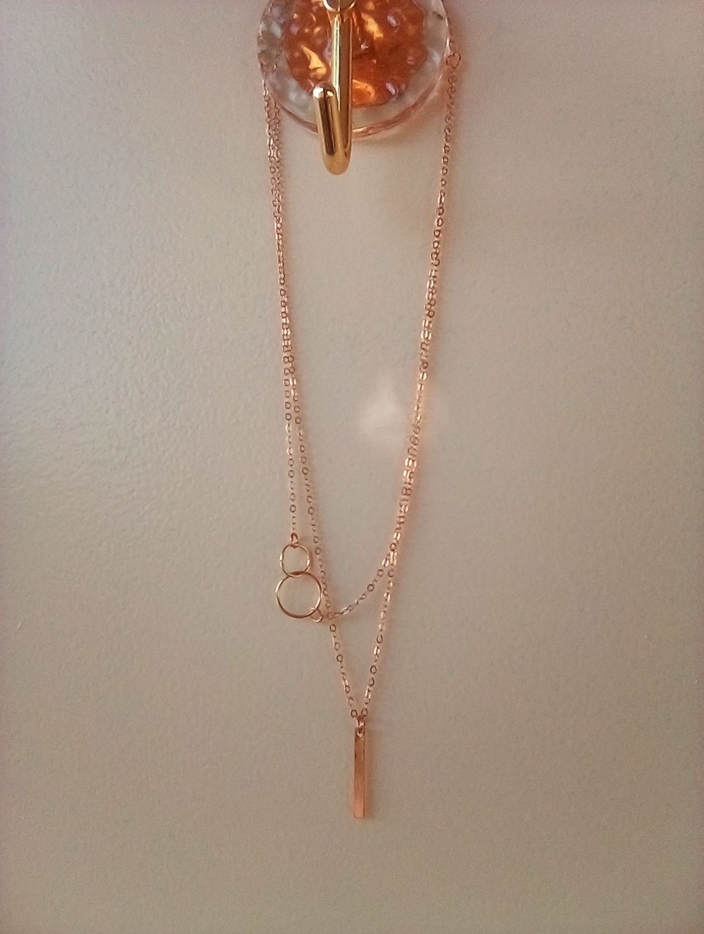 2/$20 Delicate Rose Gold Plated Layered Bar Necklace - Women Jewelry - Picture 4 of 6